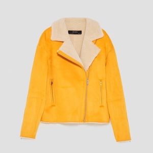 Zara Suede Faux Fur Jacket